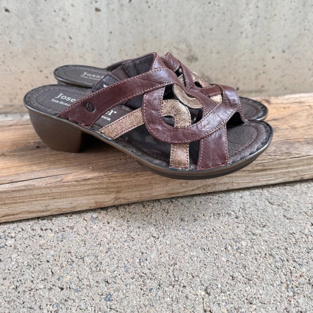 JOSEF SEIBEL BROWN LEATHER SANDALS WOMEN'S US SIZE 6 (EU SIZE 36) COMFORT SHOE